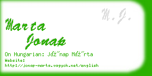 marta jonap business card
